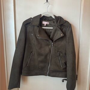 Philosophy Dark Olive Leather Jacket